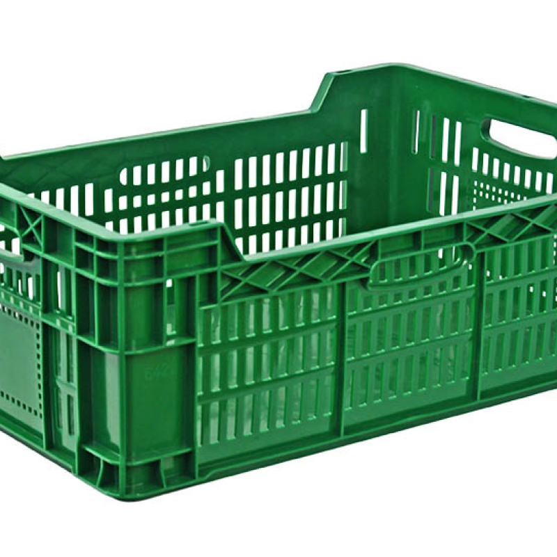 Ящик пластиковий 600*400*220/200 перфорований суцільне дно білий