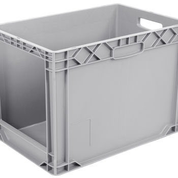 Ящик пластиковий 600х400х420 з вирізом сірий