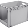 Ящик пластиковий 600х400х420 з вирізом сірий