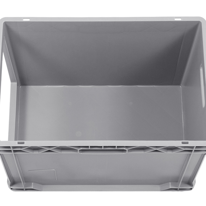 Ящик пластиковий 600х400х420 з вирізом сірий