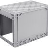 Ящик пластиковий 600х400х420 з вирізом сірий