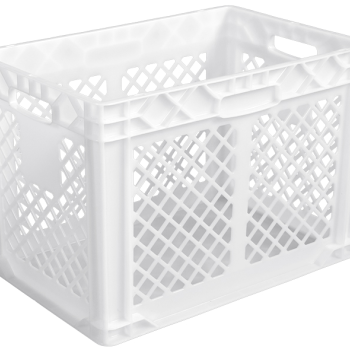 Ящик пластиковий 600*400*420 мм білий, дно суцільне