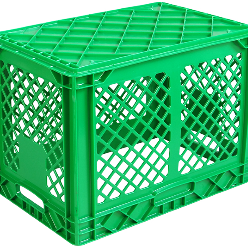 Ящик пластиковий 600*400*420 мм кольоровий, дно суцільне