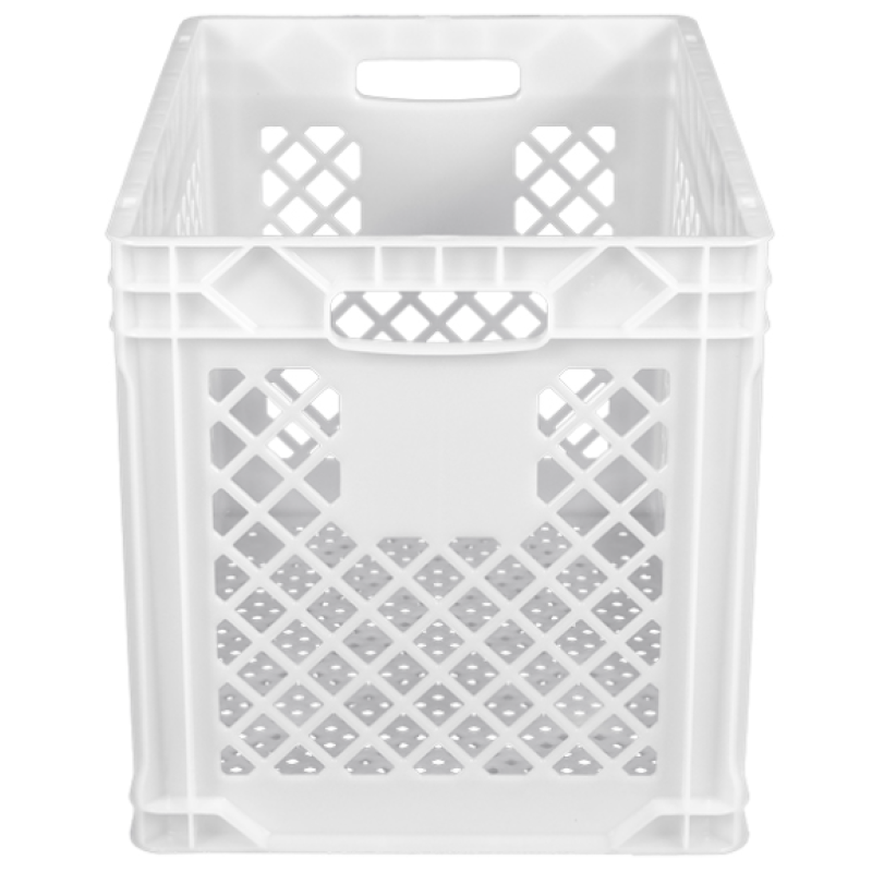 Ящик пластиковий 600*400*420 мм білий, дно перфороване