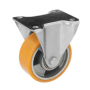Колесо 125 мм, навантаження 200 кг, алюміній/поліуретан з неповоротним посиленим кронштейном