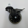 Колесо 75 мм поворотне з гальмом і шпилькою М11 (силыкон, 55 кг)