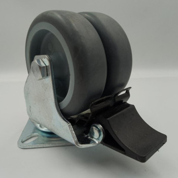 Колесо 75 мм апаратне з поворотним кронштейном з майданчиком (гальмо, 100 кг)
