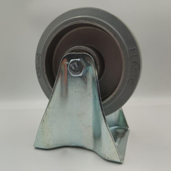 Колесо з еластичної гуми з неповоротним кронштейном 125 мм