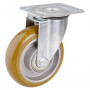 Колесо 100 мм, навантаження 500 кг, алюміній/поліуретан з поворотним кронштейном