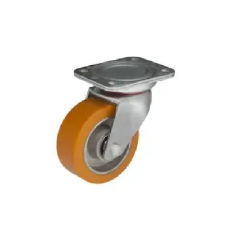 Колесо 80 мм, навантаження 180 кг, алюміній/поліуретан з поворотним кронштейном